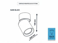 [00945] Gu10 Surface-Mounted Spot Fixture Cylinder Sand Black Adjustable – foto 7 – kavel bij Hammertime, Puurs