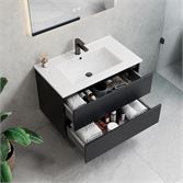 1 X 80cm Badkamermeubelset - Kleur: Zwart Eik – foto 2 – kavel bij Hammertime, Bornem