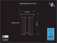 [00889] Gu10 Ground Spotlight Square Satin Nickel – foto 5 – kavel bij Hammertime, Puurs