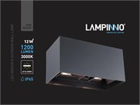 [00981] 12w Led Black Wall Lamp 4-Light Adjustable Waterproof – foto 5 – kavel bij Hammertime, Puurs