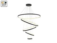 [01194] Orien Design Pendant Lamp Sand Black 20cm&40cm&60cm&80cm&100cm 5 Ring 160w Led Cct 3 Colour – foto 2 – kavel bij Hammertime, Puurs