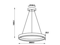 [01196] Duora Design Pendant Lamp Black 60cm 40w Led Cct 3 Colour & 3-Step Dimming – foto 4 – kavel bij Hammertime, Puurs