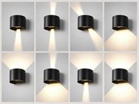 [01204] 7w Led Black Wall Lamp Round Dual Light Adjustable Waterproof – foto 3 – kavel bij Hammertime, Puurs