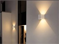 [01205] 7w Led White Wall Lamp Cube Dual Light Adjustable Waterproof – foto 8 – kavel bij Hammertime, Puurs