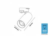 [03005] 2 Metre Track System With 6 Pcs Track Spot Gu10 Socket With Ring – foto 13 – kavel bij Hammertime, Puurs