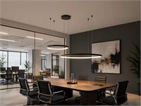 [01190] Orien Design Pendant Lamp Sand Black 80cm&40cm Duo Ring 50w Led Cct 3 Colour & 3-Step Dimming – foto 4 – kavel bij Hammertime, Puurs