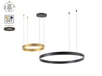 [01199] Duora Design Pendant Lamp Sand Black And Gold 80cm&40cm Duo Ring 60w Led Cct 3 Colour & 3-Step Dimming – foto 2 – kavel bij Hammertime, Puurs