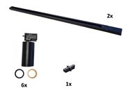 [03005] 2 Metre Track System With 6 Pcs Track Spot Gu10 Socket With Ring – foto 4 – kavel bij Hammertime, Puurs