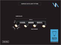 [00966] Gu10 Surface-Mounted Spotlight Fixture 4 Cylinders Sand Black And Gold Rotatable – foto 6 – kavel bij Hammertime, Puurs