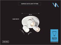 [00963] Round Gu10 Surface-Mounted Spotlight Fixture Triple Cylinder Sand White Rotatable – foto 5 – kavel bij Hammertime, Puurs