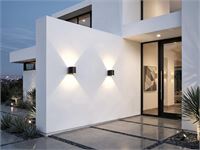 [01204] 7w Led Black Wall Lamp Round Dual Light Adjustable Waterproof – foto 7 – kavel bij Hammertime, Puurs