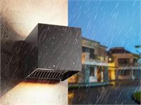 [01166] 7w Led Black Wall Lamp Cube Dual Light Adjustable Waterproof – foto 5 – kavel bij Hammertime, Puurs
