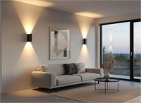 [01207] 7w Led Black Wall Lamp Dual Light Adjustable Waterproof – foto 3 – kavel bij Hammertime, Puurs
