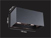 [00981] 12w Led Black Wall Lamp 4-Light Adjustable Waterproof – foto 6 – kavel bij Hammertime, Puurs