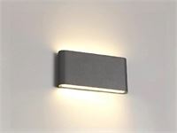 [01077] 12w Led Wall Light Dual Beam Black Warm White Waterproof 17.5cm – foto 3 – kavel bij Hammertime, Puurs