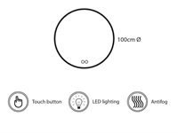 1 X 100cm Rond Led Spiegel – foto 3 – kavel bij Hammertime, Bornem