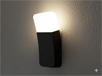 [00724] 9.5w Led Wall Lamp Curved Sand Black Warm White Waterproof – foto 2 – kavel bij Hammertime, Puurs