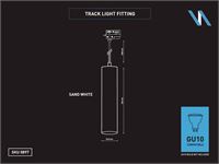 [00897] Gu10 Track Spot Decorative Pendant Lamp Cylinder 24cm Sand White – foto 6 – kavel bij Hammertime, Puurs