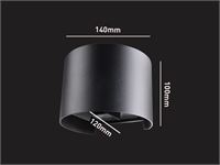 [01204] 7w Led Black Wall Lamp Round Dual Light Adjustable Waterproof – foto 9 – kavel bij Hammertime, Puurs