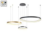 [01209p] Auren Design Pendant Lamp Black And Gold 42cm&62cm&82cm Trio Ring 160w Led Cct 3 Colour – foto 2 – kavel bij Hammertime, Puurs