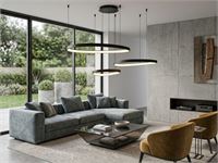 [01208p] Auren Design Pendant Lamp Black 42cm&62cm&82cm Trio Ring 160w Led Cct 3 Colour – foto 4 – kavel bij Hammertime, Puurs