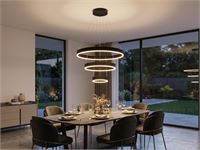 [01200] Duora Design Pendant Lamp Sand Black 20cm&40cm&60cm Trio Ring 60w Led Cct 3 Colour & 3-Step Dimming – foto 3 – kavel bij Hammertime, Puurs