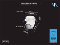 [00952] Gu10 Recessed Spotlight Fixture Cylinder Sand White And Black Rotatable – foto 5 – kavel bij Hammertime, Puurs