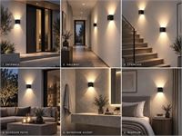 [01166] 7w Led Black Wall Lamp Cube Dual Light Adjustable Waterproof – foto 7 – kavel bij Hammertime, Puurs