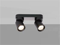 [00953] Gu10 Surface-Mounted Spotlight Fixture Double Cylinder Sand Black Rotatable – foto 4 – kavel bij Hammertime, Puurs