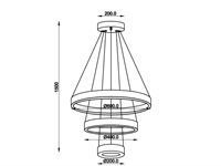 [01201] Duora Design Pendant Lamp Sand Black And Gold 20cm&40cm&60cm Trio Ring 60w Led Cct 3 Colour & 3 Step Dimming – foto 5 – kavel bij Hammertime, Puurs