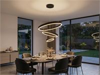 [01200] Duora Design Pendant Lamp Sand Black 20cm&40cm&60cm Trio Ring 60w Led Cct 3 Colour & 3-Step Dimming – foto 4 – kavel bij Hammertime, Puurs