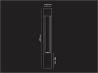 [01082] Garden Bollard Light 60cm Gu10 Socket Black Waterproof – foto 6 – kavel bij Hammertime, Puurs