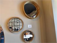 1 Lot Decoratieve Ronde Spiegels "hout" – foto 2 – kavel bij Hammertime