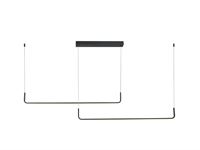 [01213] Alura Linear Pendant Lamp Sand Black 100cm&100cm Duo Line 40w Led Cct 3 Colour & 3 Step Dimming – foto 5 – kavel bij Hammertime, Puurs