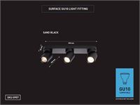 [00957] Gu10 Surface-Mounted Spotlight Fixture Triple Cylinder Sand Black Rotatable – foto 6 – kavel bij Hammertime, Puurs