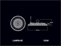 [01015] 100w 3000k Led Ufo Highbay Slim, Waterproof, With Lens – foto 6 – kavel bij Hammertime, Puurs