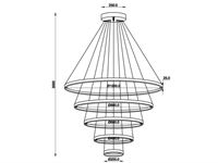 [01194] Orien Design Pendant Lamp Sand Black 20cm&40cm&60cm&80cm&100cm 5 Ring 160w Led Cct 3 Colour – foto 4 – kavel bij Hammertime, Puurs