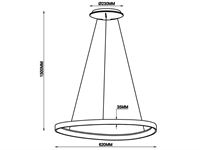 [01205p] Auren Design Pendant Lamp Gold 62cm 50w Led Cct 3 Colour & 3 Step Dimming – foto 5 – kavel bij Hammertime, Puurs