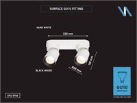 [00956] Gu10 Surface-Mounted Spotlight Fixture Double Cylinder Sand White And Black Rotatable – foto 5 – kavel bij Hammertime, Puurs