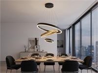 [01201] Duora Design Pendant Lamp Sand Black And Gold 20cm&40cm&60cm Trio Ring 60w Led Cct 3 Colour & 3 Step Dimming – foto 4 – kavel bij Hammertime, Puurs