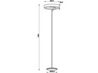 [01211] Arcao Design Floor Lamp Black 35cm 22w Led Cct 3 Colour Dimmable – foto 2 – kavel bij Hammertime, Puurs