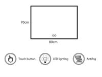 1 X 80cm Led Spiegel - Anti Condens – foto 4 – kavel bij Hammertime, Bornem