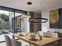 [01199] Duora Design Pendant Lamp Sand Black And Gold 80cm&40cm Duo Ring 60w Led Cct 3 Colour & 3-Step Dimming – kavel bij Hammertime, Puurs