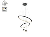 [01192] Orien Design Pendant Lamp Sand Black 20cm&40cm&60cm Trio Ring 50w Led Cct 3 Colour & 3-Step Dimming – foto 2 – kavel bij Hammertime, Puurs