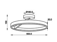 [01210p] Arcao Design Ceiling Lamp Black 60cm 40w Led Cct 3 Colour & 3 Step Dimming – foto 2 – kavel bij Hammertime, Puurs