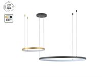 [01191] Orien Design Pendant Lamp Sand Black And Gold 80cm&40cm Duo Ring 50w Led Cct 3 Colour & 3-Step Dimming – foto 6 – kavel bij Hammertime, Puurs