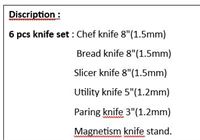 Knife Set 6pcs – foto 3 – kavel bij Hammertime