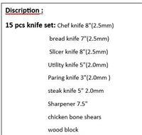Knife Set 15pcs – foto 3 – kavel bij Hammertime