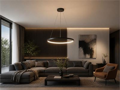 [01188] Orien Design Pendant Lamp Sand Black 60cm 28w Led Cct 3 Colour & 3-Step Dimming – kavel bij Hammertime, Puurs