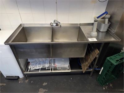 1 Rvs Dubbele Wastafel – kavel bij Hammertime